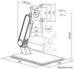 Bras support pour écran tactile avec socle, noir