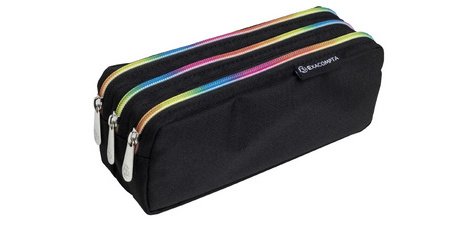Trousse rectangle 3 compartiments Rainbow - Noir