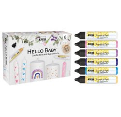Candle Pen 'Hello Baby', set de 6