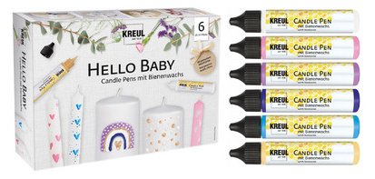 Candle Pen 'Hello Baby', set de 6