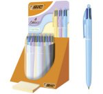 BIC Stylo à bille 4 Colours Pastel, présentoir de 30