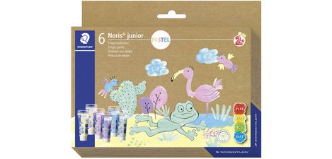 Peinture doigts Noris junior PASTEL, carton de 6