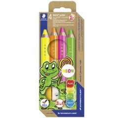 Crayon de couleur Noris junior FLUO, étui de 4