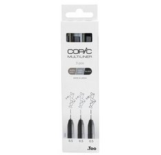 Feutre fin MULTILINER, set de 3, gris/noir