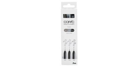 Feutre fin MULTILINER, set de 3, gris/noir