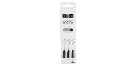 Feutre fin MULTILINER, set de 3, gris/noir