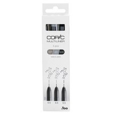 Feutre fin MULTILINER, set de 3, gris/noir