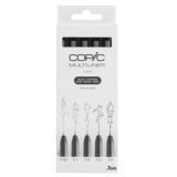 Feutre fin MULTILINER, set de 5, noir