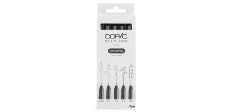Fine felt MULTILINER, black, set of 5
