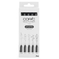Feutre fin MULTILINER, set de 5, noir
