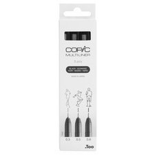 Fijne stift MULTILINER zwart - set van 3 stuks