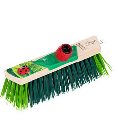 Balai en bois "Coccinelle", brosse en PET/PVC