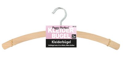 Cintre en bois sans barre, naturel, pack de 2