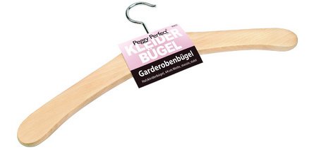 Cintre en bois sans barre, laqué naturel