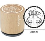Tampon à motif Woodies 'voiture avec sapin'