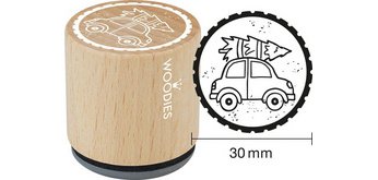 Tampon à motif Woodies 'voiture avec sapin'