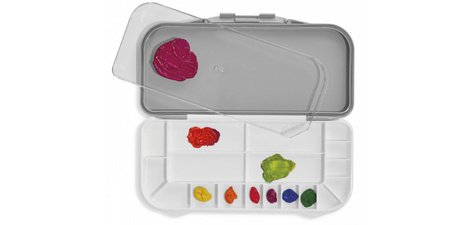 Palette avec couvercle, gris / blanc