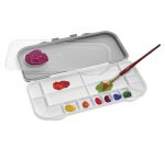 Palette avec couvercle, gris / blanc