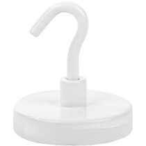 Boîte de 3 Crochets de suspension magnétique force 4kg, diam 25mm Blanc