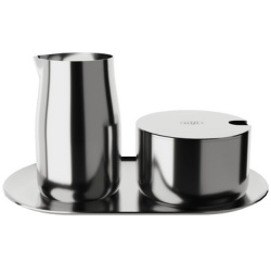Melk- en suikerset in gepolijste inox - 4 stuks