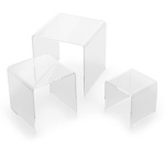 Podium carré, transparent, set de 3