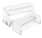 Podium rectangulaire, transparent, set de 3