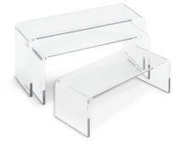 Podium rectangulaire, transparent, set de 3