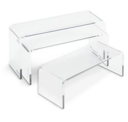 Présentoir rectangulaire, transparent, set de 3