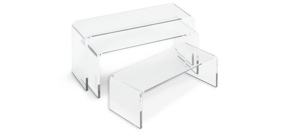 Podium rectangulaire, transparent, set de 3