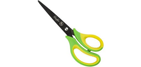 Ciseaux ergonomiques, longueur: 150 mm, vert/jaune