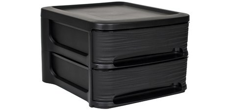 Module de classement STONE, 2 tiroirs, PP, noir