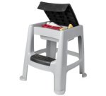 Marchepied, 1 niveau, PP, gris/noir