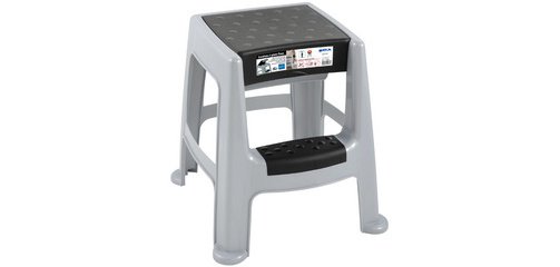 Marchepied, 1 niveau, PP, gris/noir