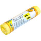Sac poubelle HDPE, 60 litres, jaune