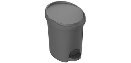Poubelle cosmétique à pédale Stepy, 6 litres, anthracite
