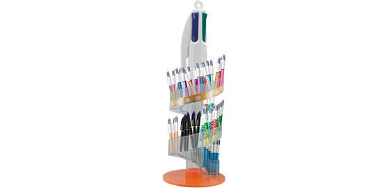 BIC Stylo à bille rétractable 4 Colours, tour de 96 pièces