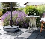 Pied de parasol, plastique, carré 49,5 x 49,5