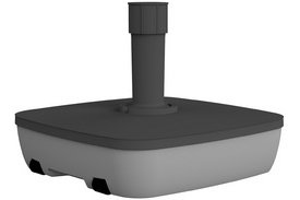 Pied de parasol, plastique, carré 49,5 x 49,5