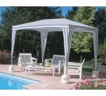 Pied de tonnelle - plastique - à remplir - blanc