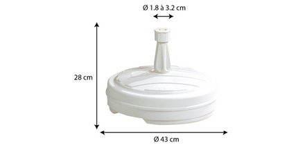 Pied de parasol, plastique, rond, 430 mm