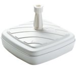 Pied de parasol, plastique, carré, 420 mm, blanc