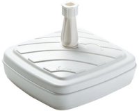 Pied de parasol, plastique, carré, 420 mm, blanc