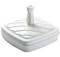 Pied de parasol, plastique, carré, 420 mm, blanc