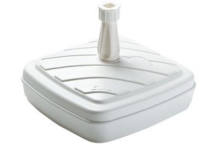 Pied de parasol, plastique, carré, 420 mm, blanc