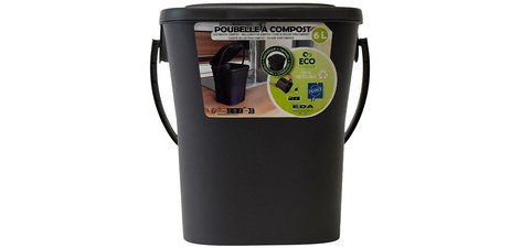 Poubelle à compost, 6 litres, anthracite