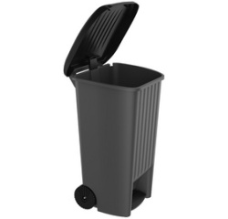 Poubelle, 100 litres, plastique, anthracite