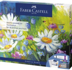 FABER-CASTELL Kit de peinture acrylique, 18 pièces