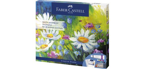 FABER-CASTELL Kit de peinture acrylique, 18 pièces