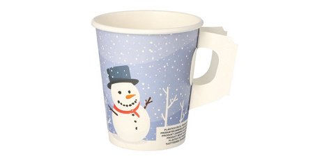 Gobelet en carton avec anse 'Snowtime', 0,2 l