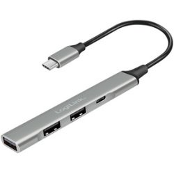 Hub USB 3.2 Gen1, 4 ports, boîtier aluminium, gris